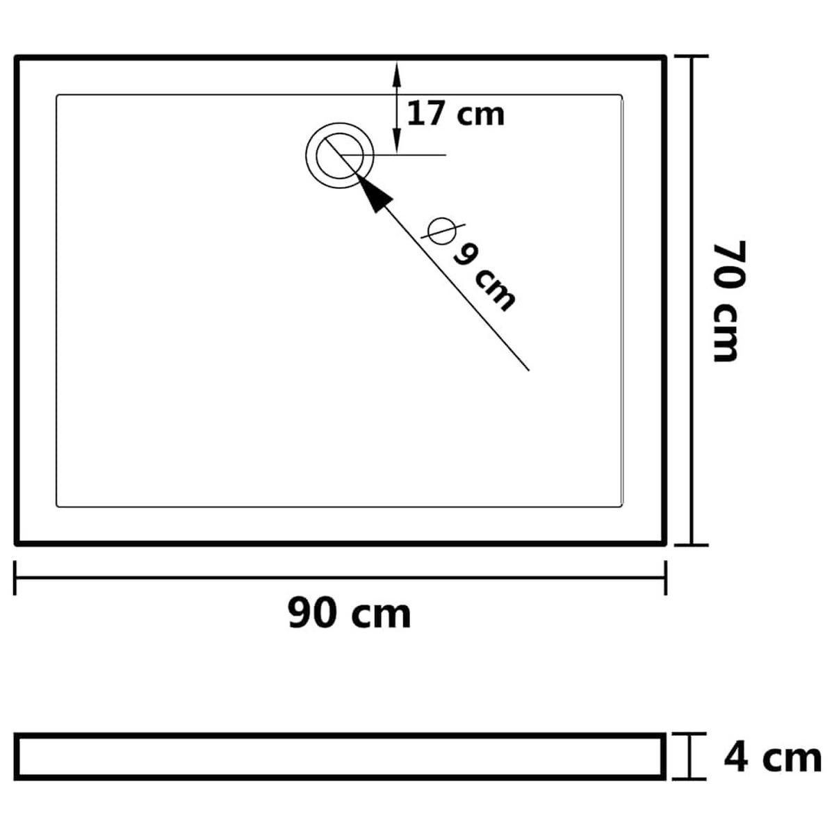 DUSCHTASSE Rechteckig 70/90 Cm - Weiß, Glas (90/4/70cm) - vidaXL