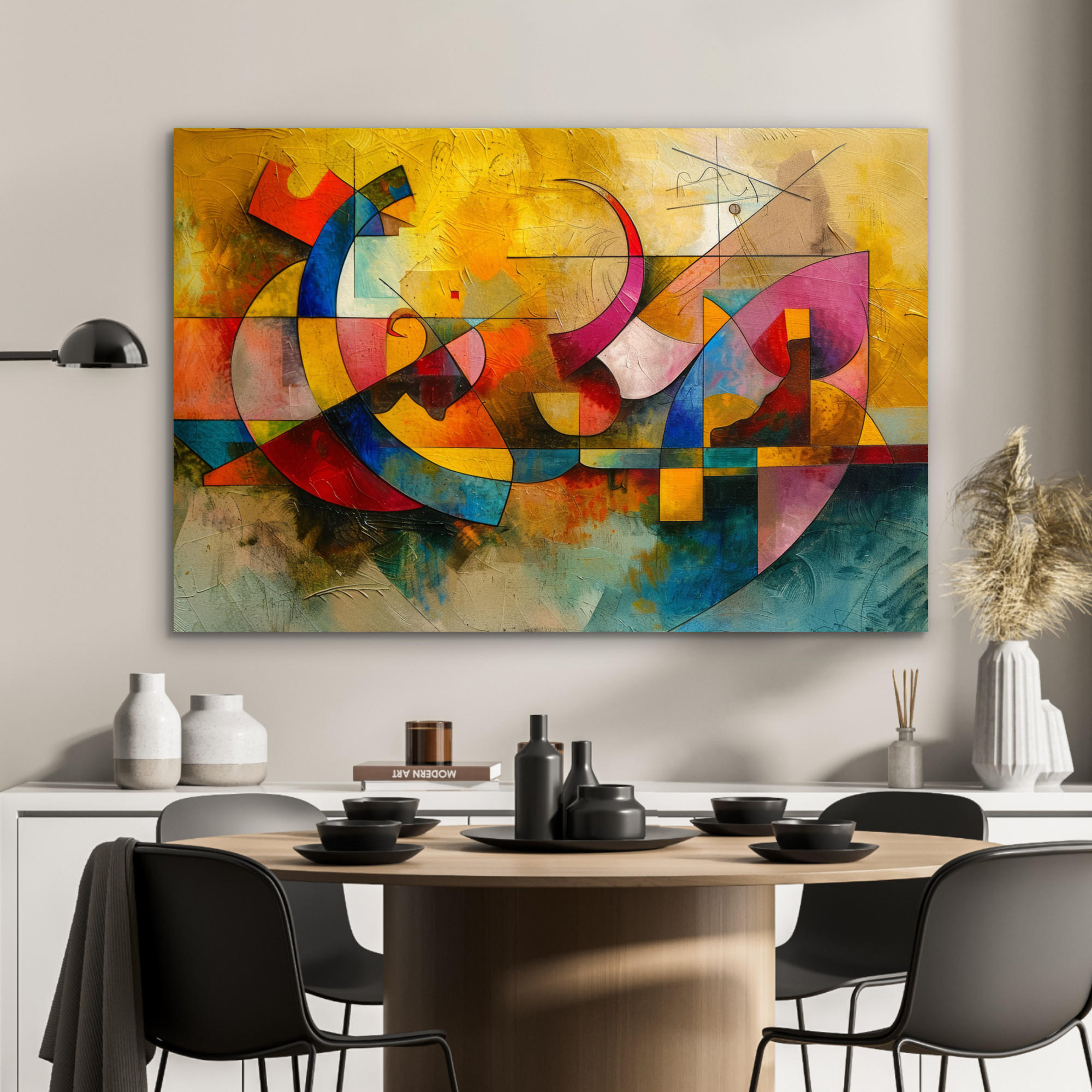 METALLBILD Kunst - Abstrakt - Modern 120x80 cm - Gelb, Metall (120/80cm) - MuchoWow
