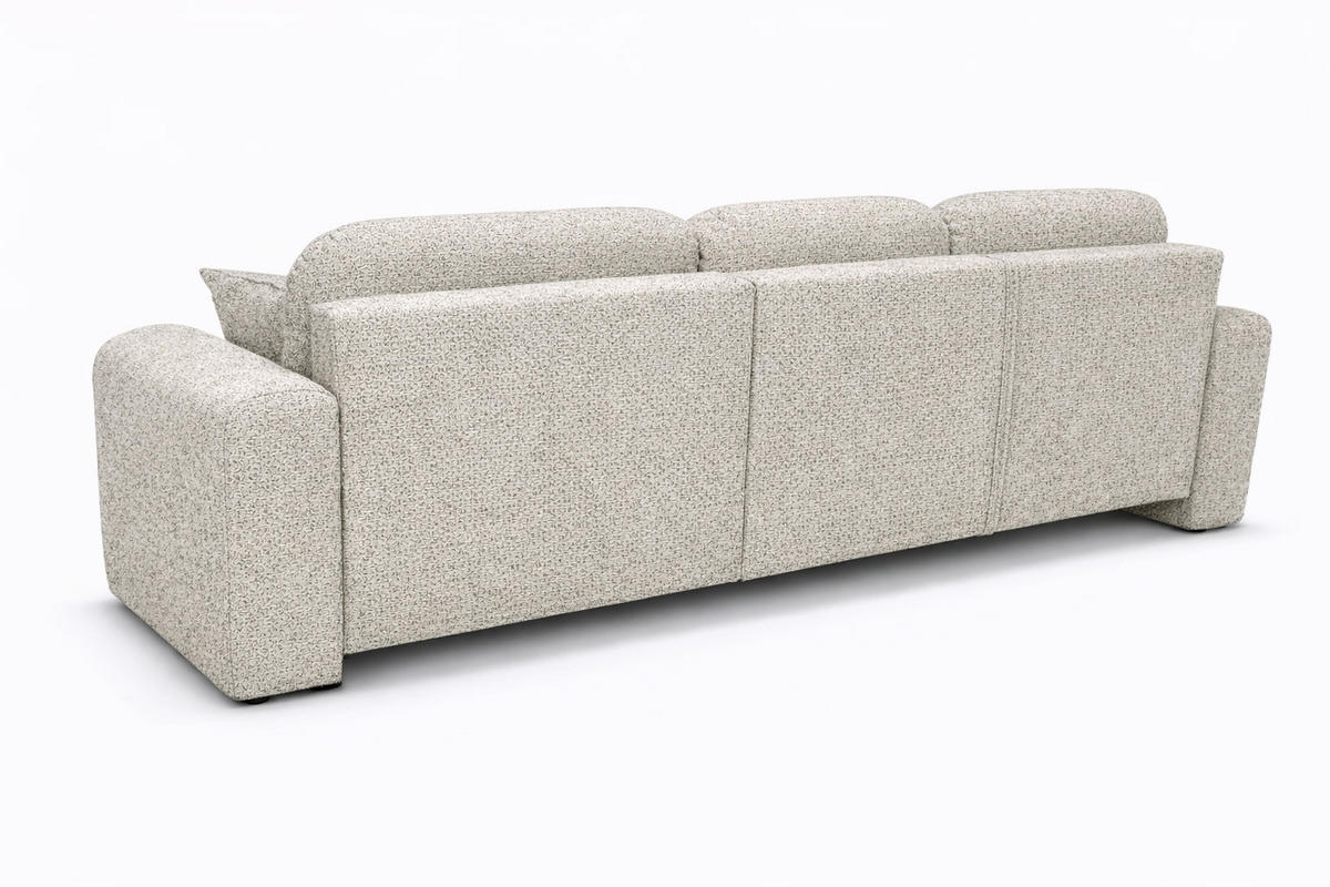 ECKSOFA Mit Schlaffunktion Und Bettkasten, Sofa L-Form Bingo L, Chenille-Stoff Artico, Nata, Links - Beige, Holz (250/142cm) - Kaiser Möbel
