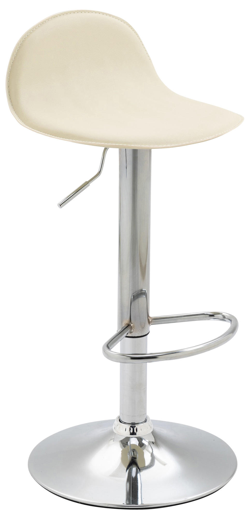 BARHOCKER Lederlook creme - Chromfarben/Creme, Textil/Metall (39/73/41cm) - CLP