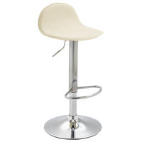 BARHOCKER Lederlook creme - Chromfarben/Creme, Textil/Metall (39/73/41cm) - CLP