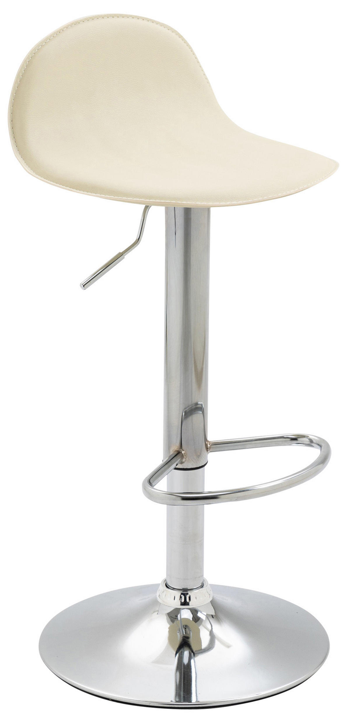 BARHOCKER Lederlook creme - Chromfarben/Creme, Textil/Metall (39/73/41cm) - CLP
