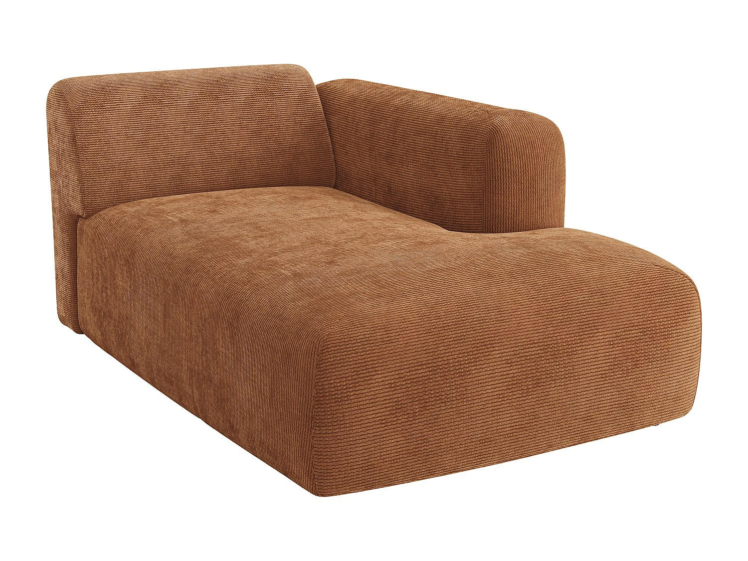 RECAMIERE ohne Schlaffunktion - 1 Person - samt - terracotta Pogni - Terracotta, Textil (108/73/163cm) - Vente-Unique