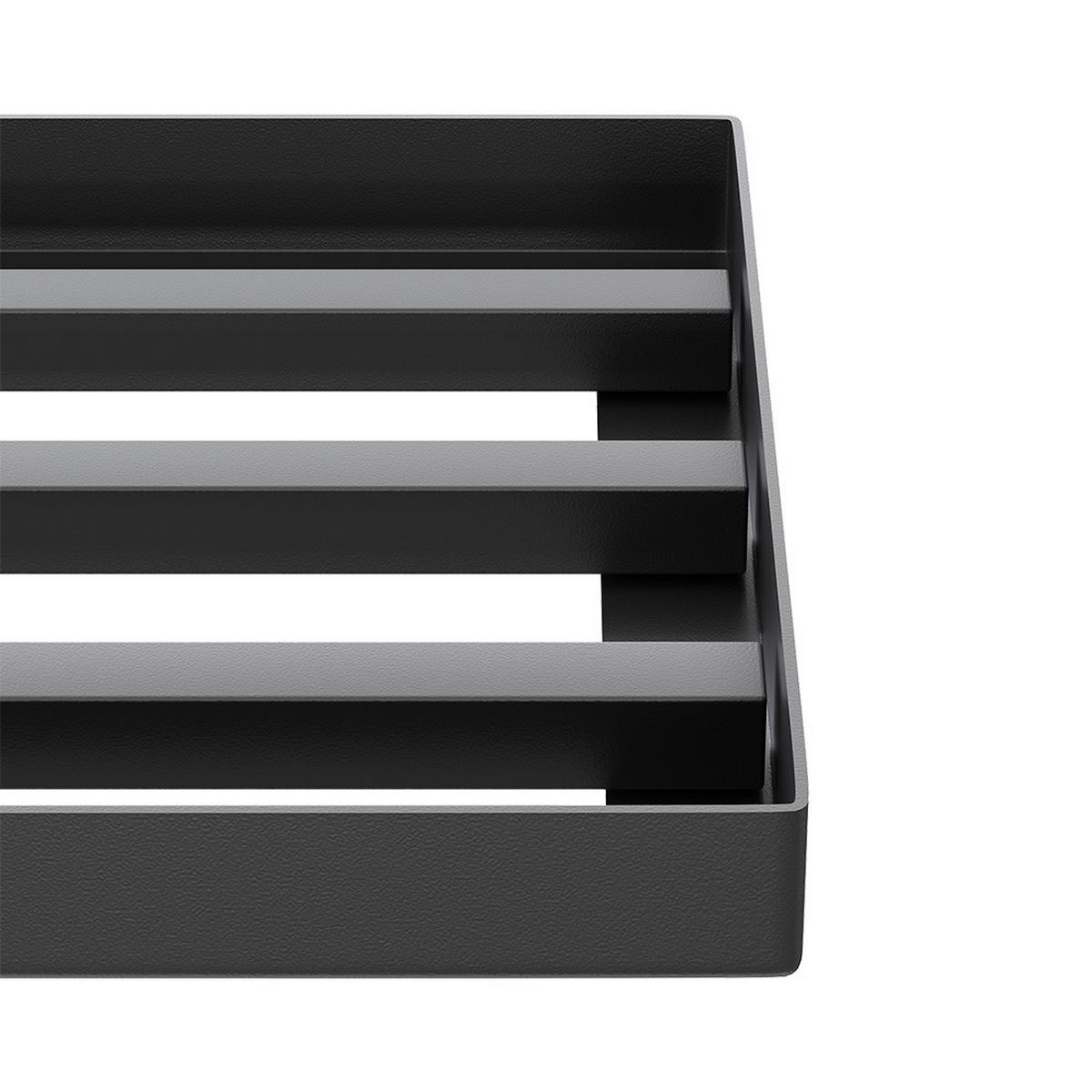 RASENRECHEN aus Kohlenstoffstahl in Schwarz zerlegbar dreiteiliger Stiel platzsparend langlebig 76 x 25 x 213 cm - Schwarz, Metall (76/213cm) - Livingandhome
