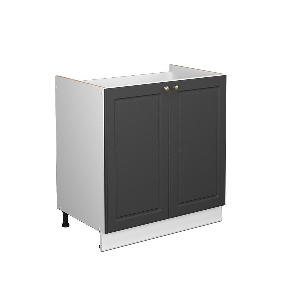 WASCHBECKENUNTERSCHRANK Fame-Line Anthrazit-Gold 80 x 82 cm ohne AP - Graphitfarben/Weiß, Holzwerkstoff (80/82/51.6cm) - Vicco
