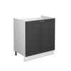 WASCHBECKENUNTERSCHRANK Fame-Line Anthrazit-Gold 80 x 82 cm ohne AP - Graphitfarben/Weiß, Holzwerkstoff (80/82/51.6cm) - Vicco