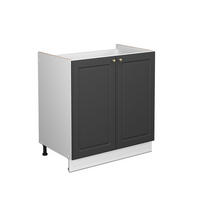WASCHBECKENUNTERSCHRANK Fame-Line Anthrazit-Gold 80 x 82 cm ohne AP - Graphitfarben/Weiß, Holzwerkstoff (80/82/51.6cm) - Vicco