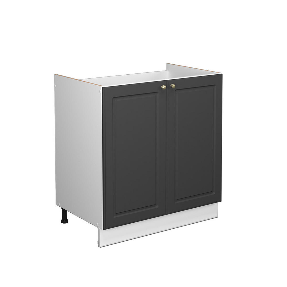 WASCHBECKENUNTERSCHRANK Fame-Line Anthrazit-Gold 80 x 82 cm ohne AP - Graphitfarben/Weiß, Holzwerkstoff (80/82/51.6cm) - Vicco