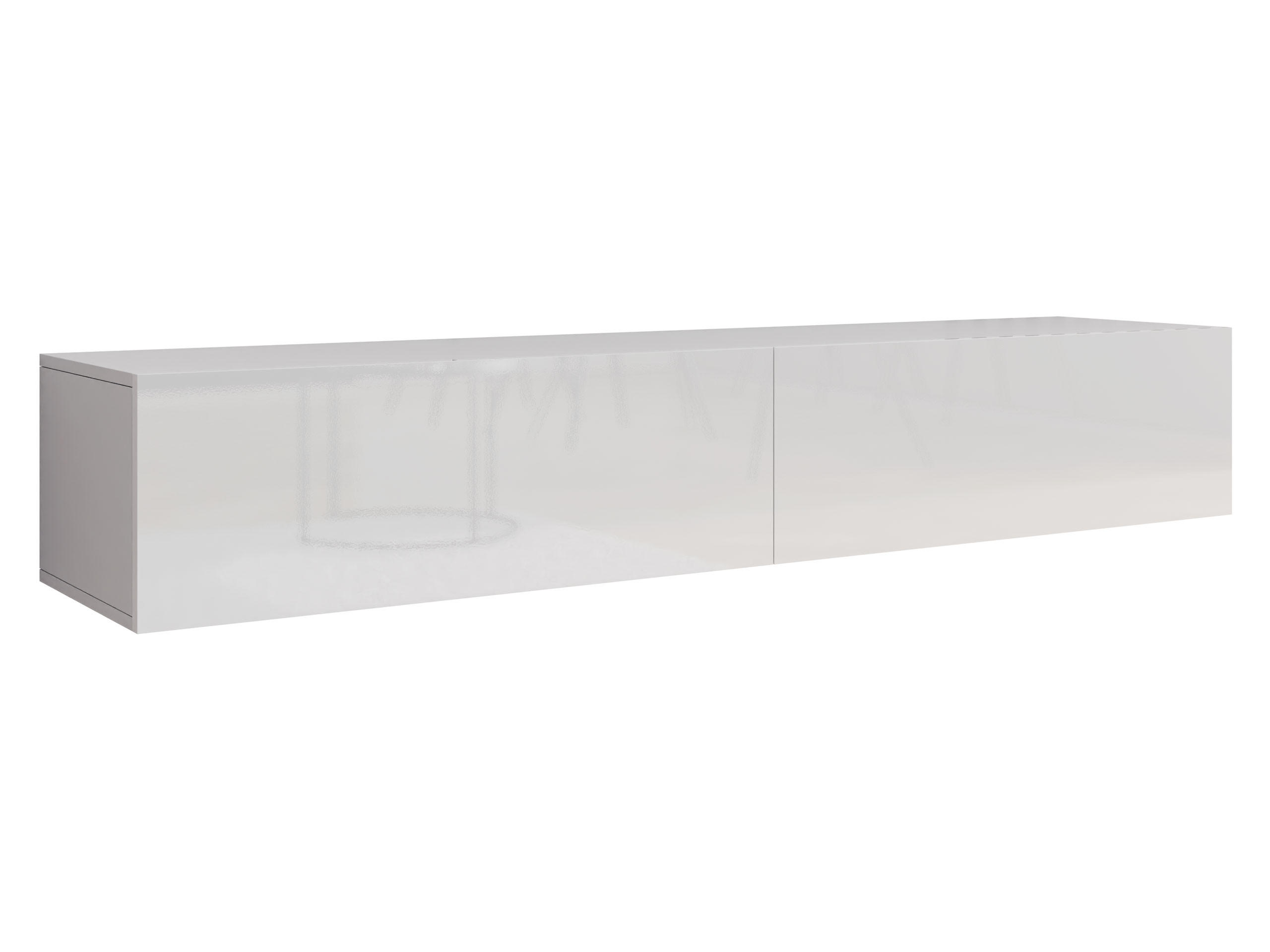 Mirjan24 Tv-Lowboard Weiß, Weiß Hochglanz 180x30x40 cm