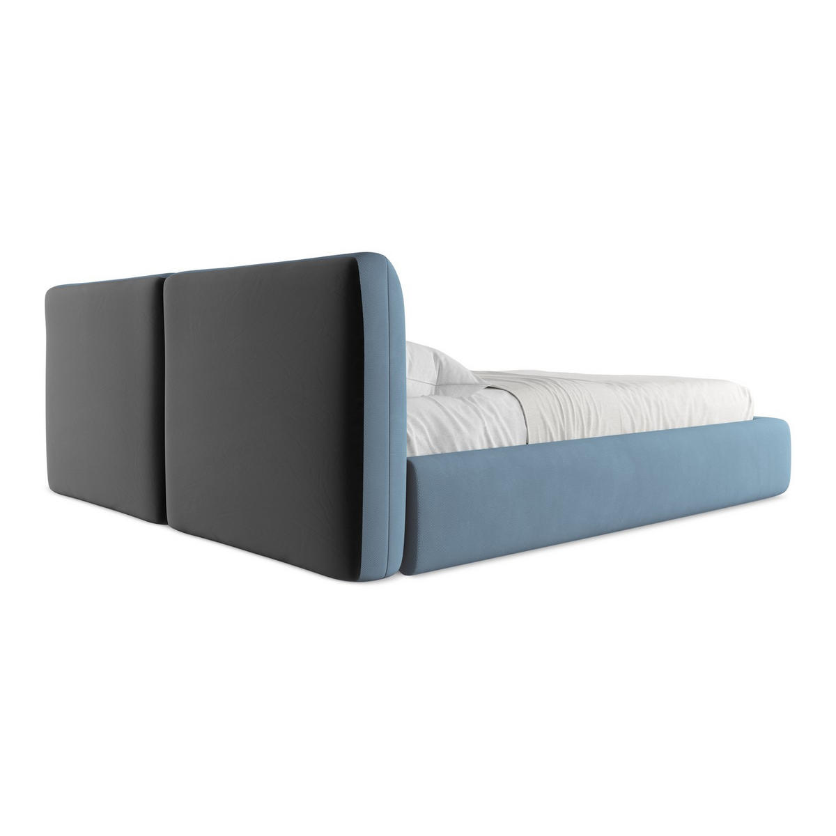 POLSTERBETT mit Bettkasten und Lattenrost 200x228 Blau - Blau/Blaugrau, Kunststoff/Textil (180/200cm) - LaMiaSofa
