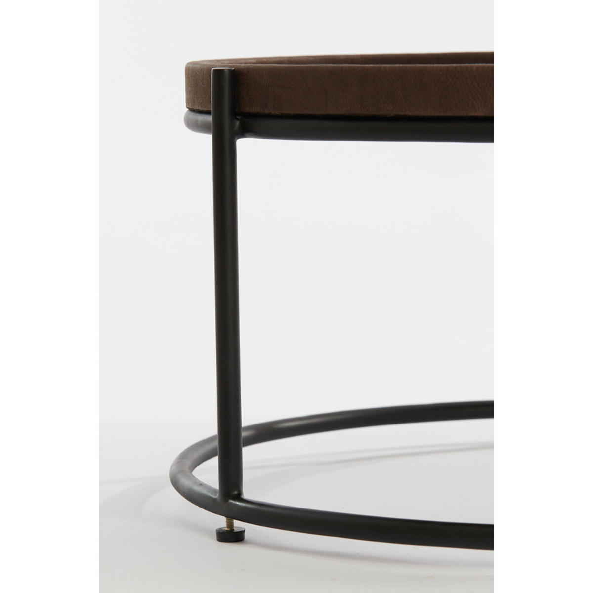 COUCHTISCH JAIRO 2er Set, Leder, Braun-Schwarz - Schwarz/Braun, Leder (79/79/38cm) - Light & Living
