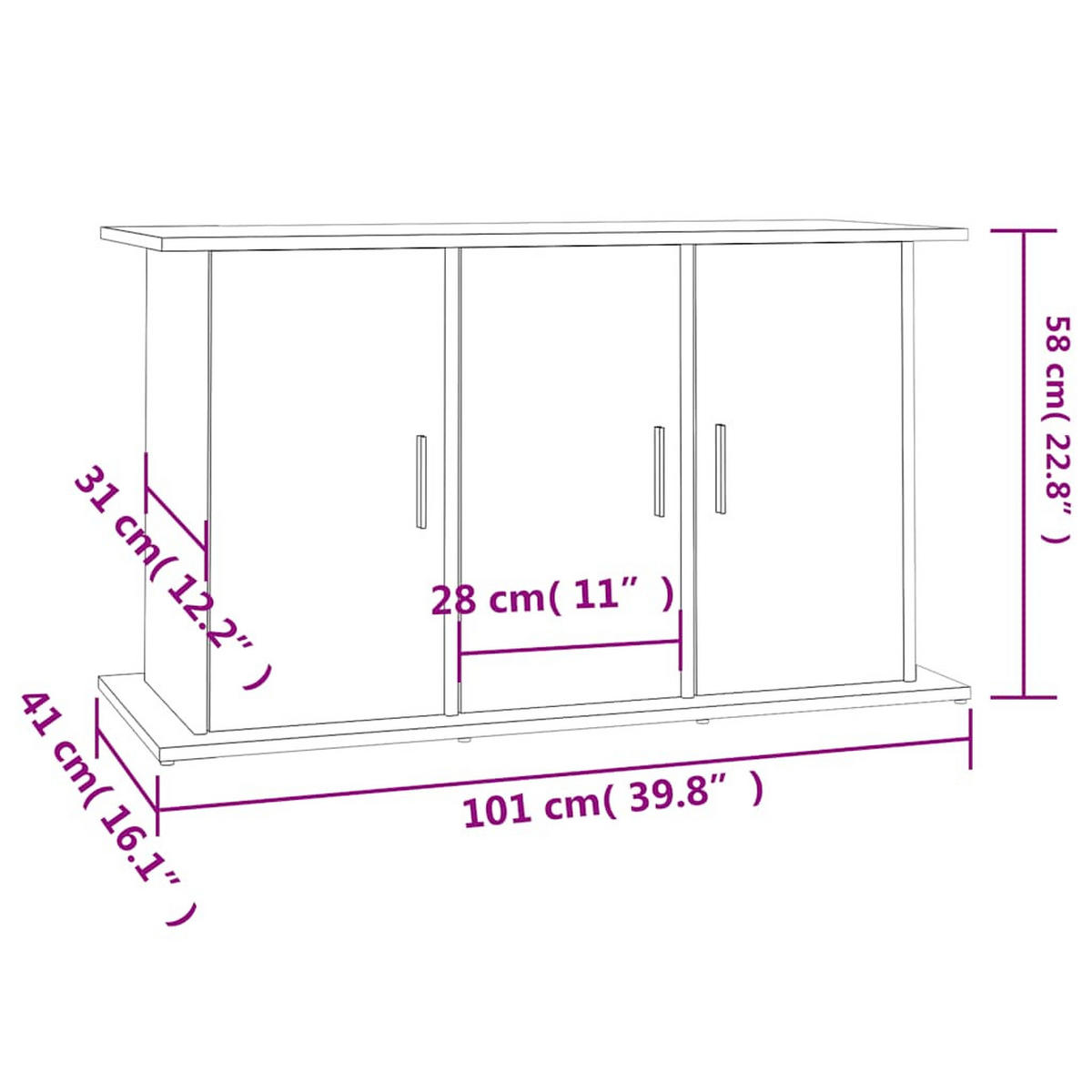 AQUARIUMSTÄNDER Sonoma-Eiche 101/41/58 Cm Holzwerkstoff - Sonoma Eiche, Holzwerkstoff (41/58/101cm) - vidaXL