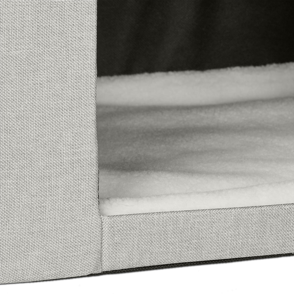 KATZENHÖHLE - Beige, Holzwerkstoff/Textil (74.5/38.5/37cm) - Relaxdays