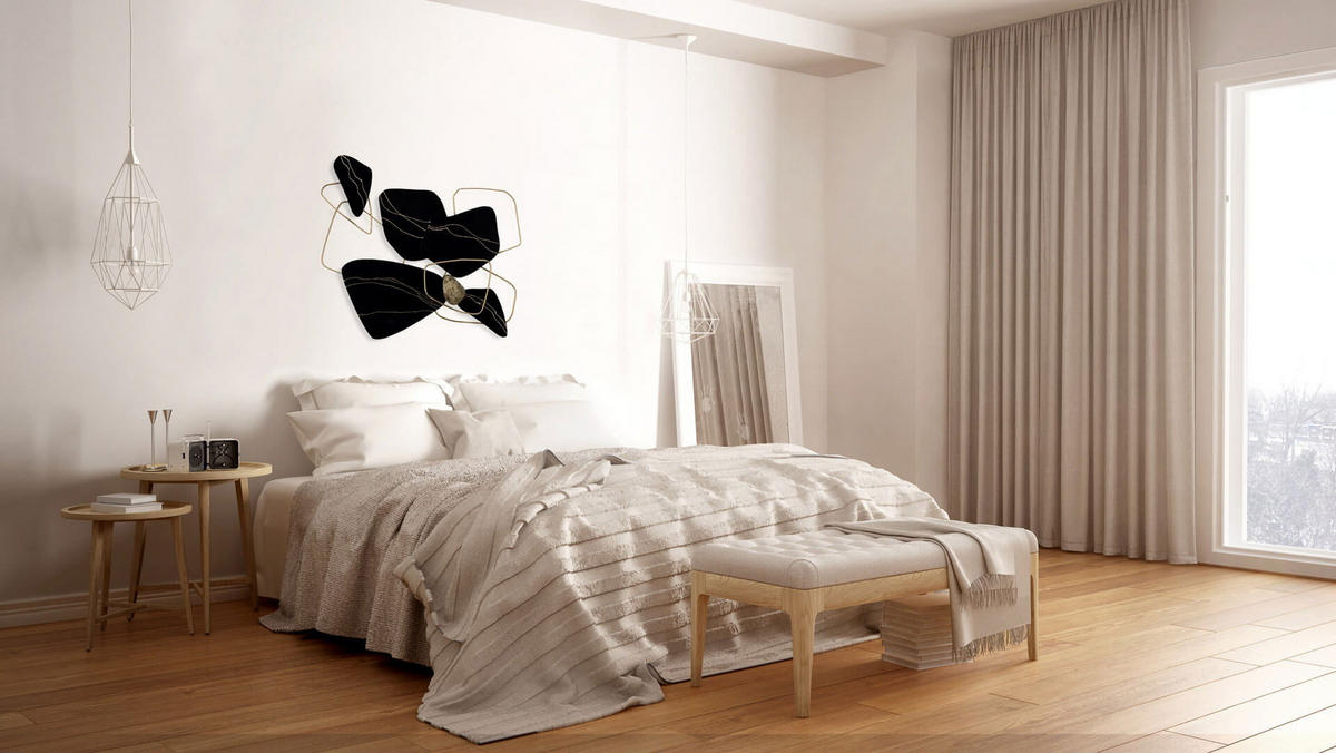 WANDDEKO Schwarz 83/74 cm - Schwarz, Metall (2.1/74/5cm) - KUNSTLOFT