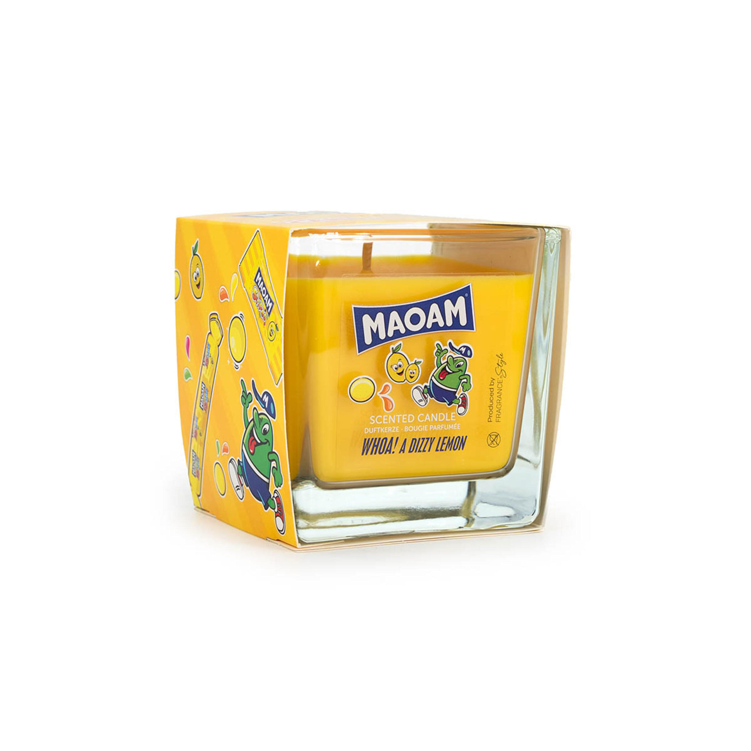 DUFTKERZE Maoam - Gelb, Naturmaterialien/Glas (8cm)