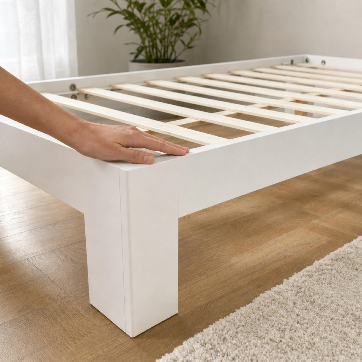 BETT Weiß Massivholz mit Lattenrost 120x200 cm - Weiß, Holz - Relaxdays