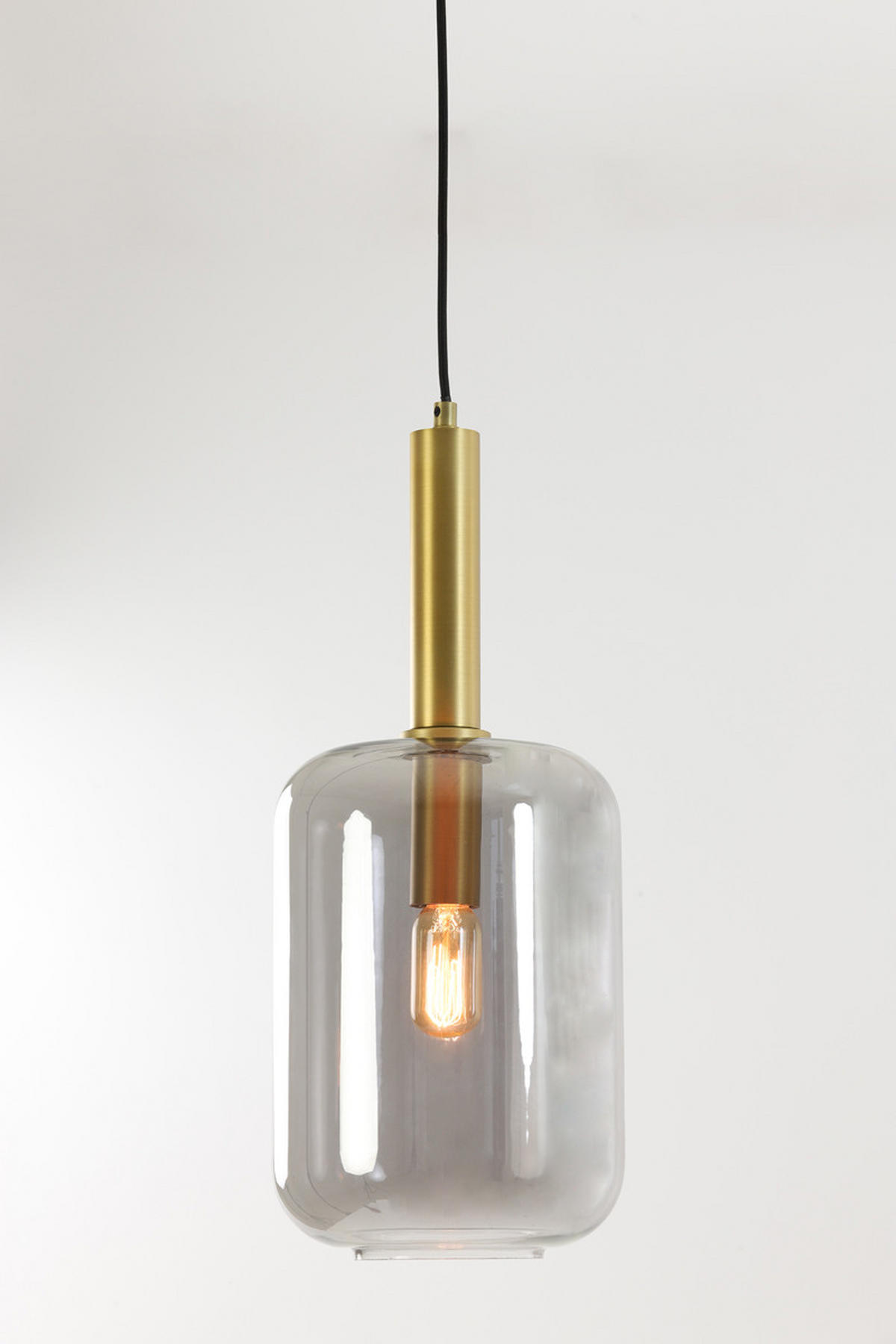 HÄNGELAMPE Lekar Bronze Ø22/52 cm - Bronzefarben, Glas (22/22/52cm) - Light & Living