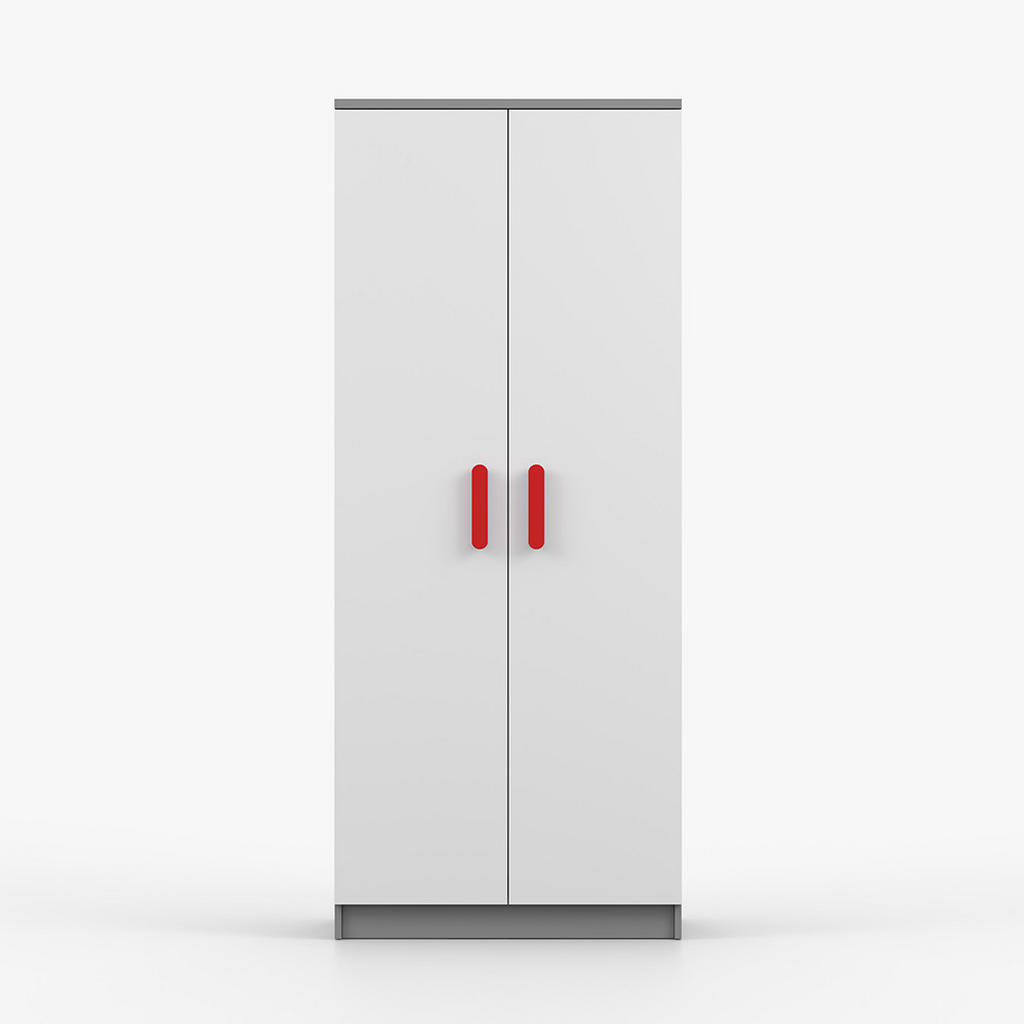 Thumbnail - imoebel24 Drehtürenschrank, Grau, Weiß, Holzwerkstoff, 4 Fächer, Rechteckig, 80x193x50 cm, Schlafzimmer, Kleiderschränke...
