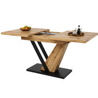ESSTISCH 120-160x75x76 cm in Natur und Schwarz aus MDF mit Holzmaserung ausziehbar - Naturfarben, Holzwerkstoff (160/70/75.5cm) - Modfu