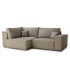 ECKSOFA MIT SCHLAFFUNKTION Tonga Beige Samtstoff - Beige/Schwarz, Holz/Holzwerkstoff (105/225cm) - Maison de Reve