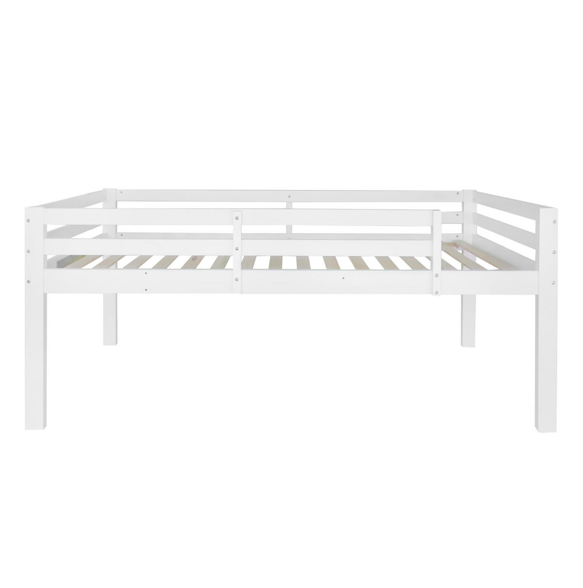 ETAGENBETT aus Massivholz und MDF 90x200 cm in Weiß mit Regalen & Schließfächern - Weiß, Holzwerkstoff (90/200cm) - Modfu