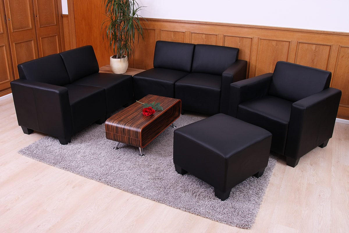 COUCH-GARNITUR Schwarz - Schwarz, Textil (193/76/72cm) - MCW