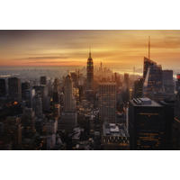 FOTOTAPETE Skyline von New York 375 x 270 cm - Orange, Papier (375/270cm) - Sanders & Sanders