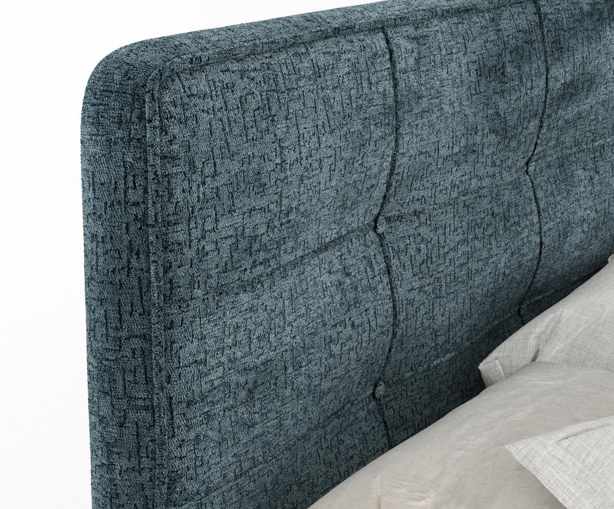 BOXSPRINGBETT Semplice Blau 160/200 cm - Blau/Schwarz, Holz/Holzwerkstoff (160/200cm) - Maison de Reve