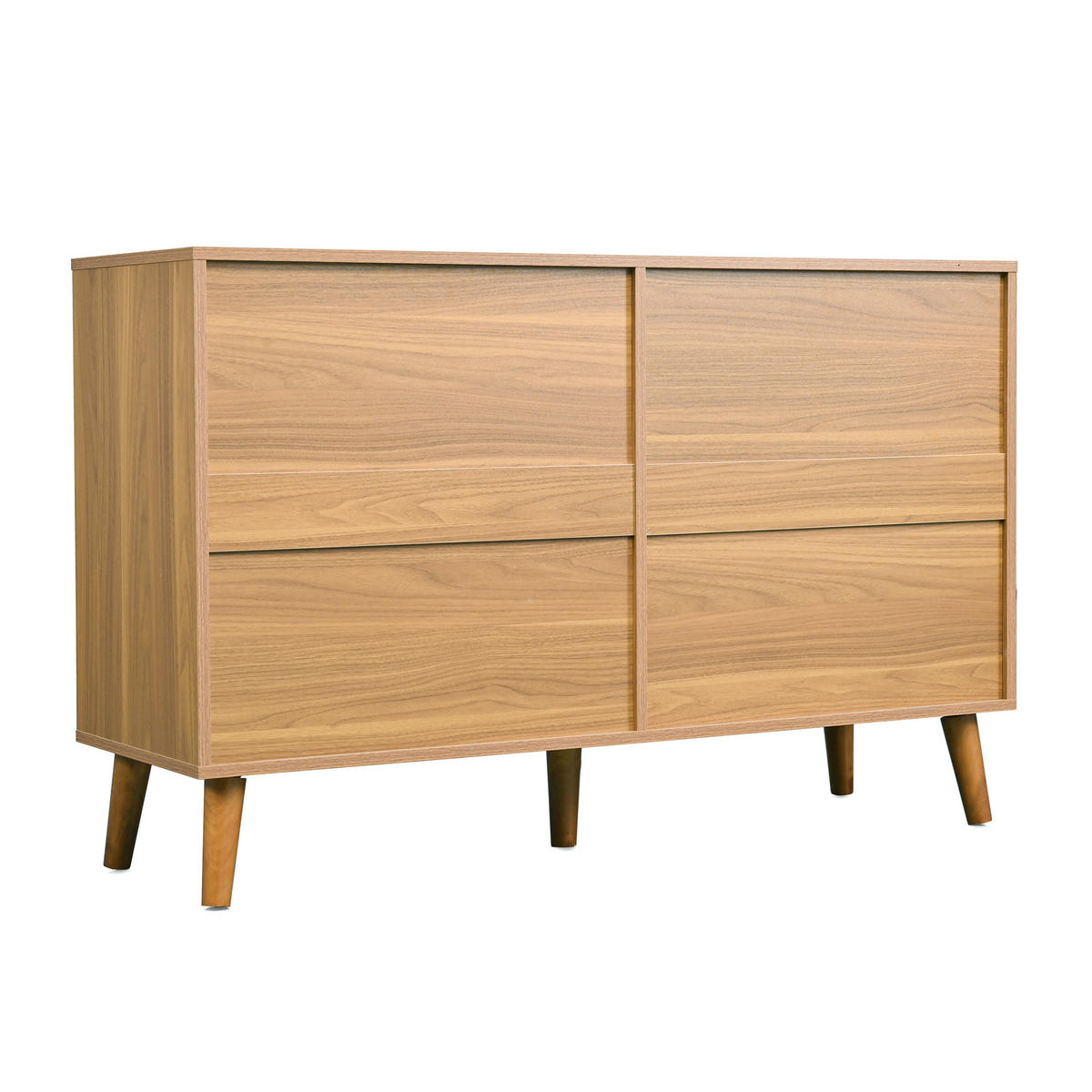 KOMMODE DE-37971 120/40/76,5 cm mit 6 Schubladen Walnuss - Walnussfarben, Holzwerkstoff (120/76.5/40cm) - ComfortXL