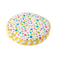 BODENKISSEN rund, bunte Punkte & gelbe Streifen, Ø 43/7 cm - Multicolor, Textil (43/43/7cm) - Homescapes