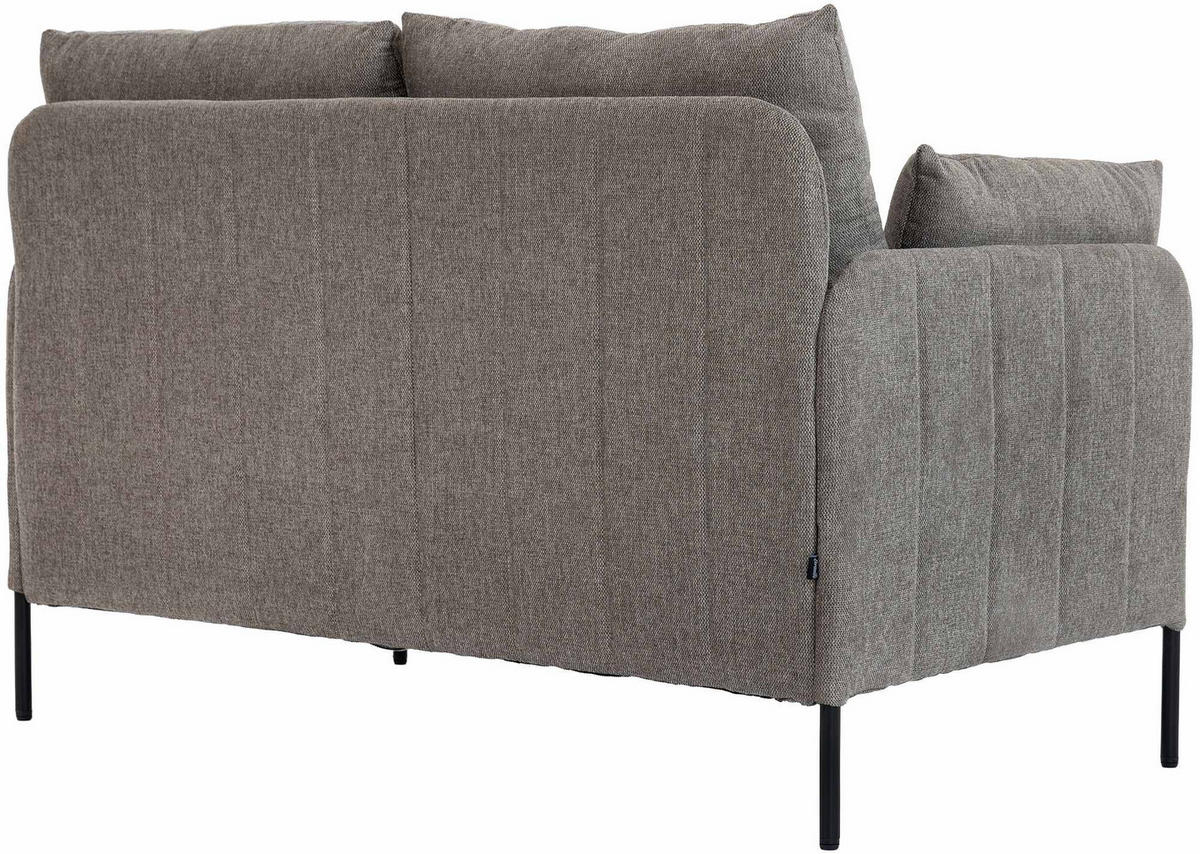 COUCH Bernd 2-Sitzer Stoff 131x79x79cm Stoff Taupe Sofa - Taupe, Kunststoff (131/79/79cm) - DELUKE