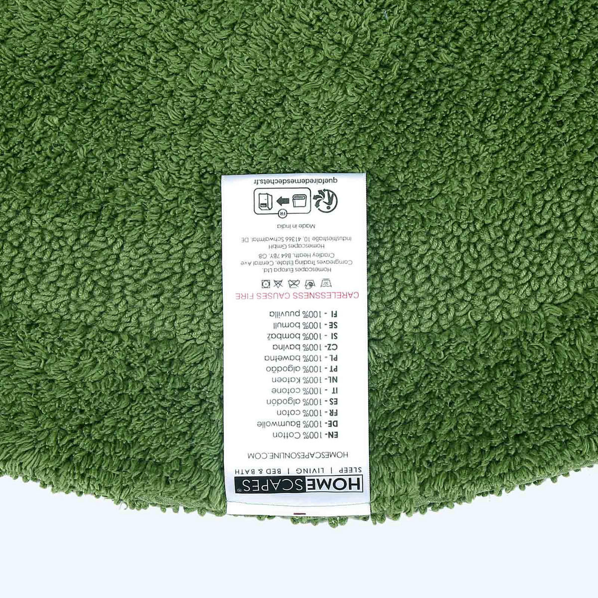 BADEMATTE 80 cm rund, 100% Baumwolle, wendbar - Smaragdgrün, Textil (80/80cm) - Homescapes
