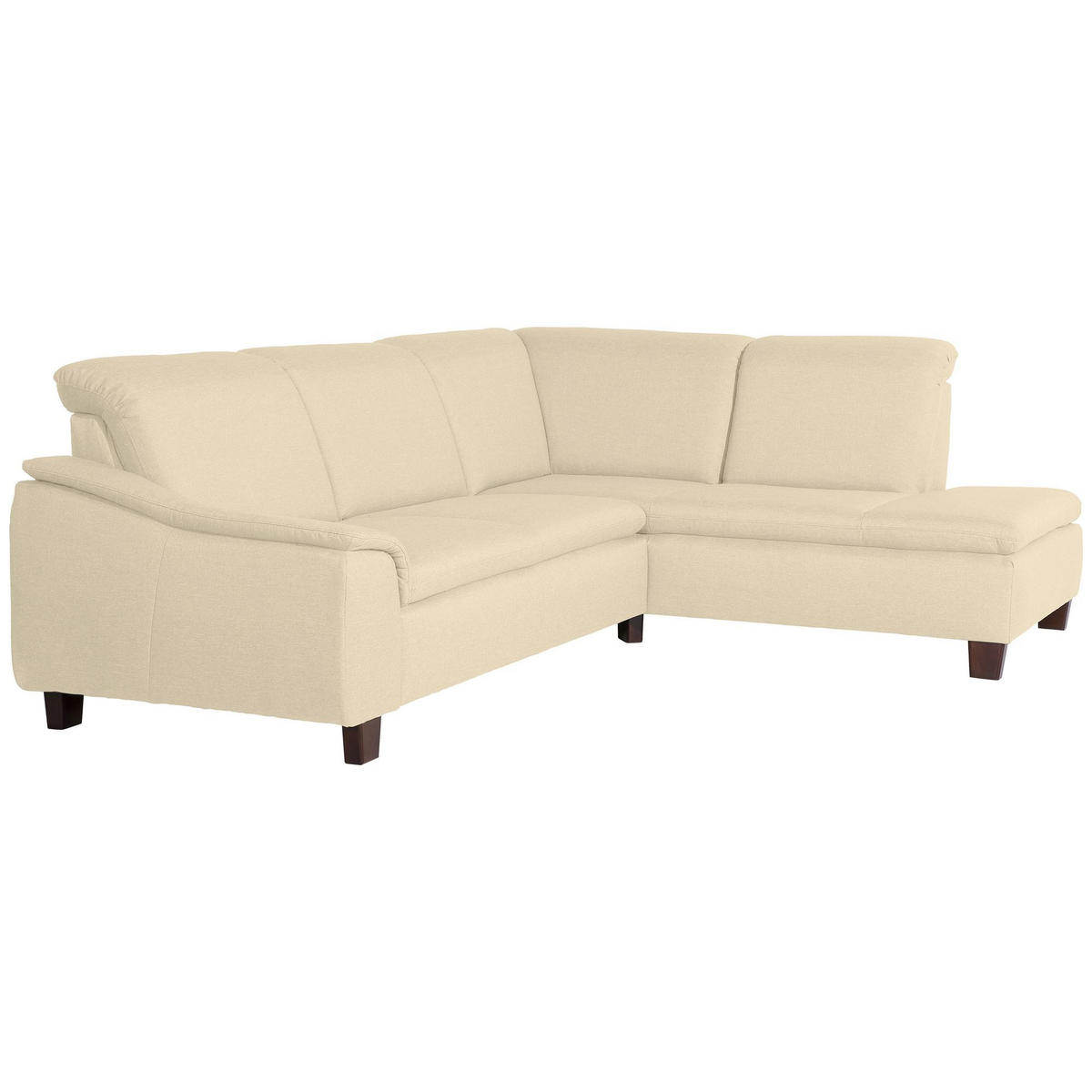 ECKSOFA mit Ottomane rechts Kaylil Flachgewebe beige - Beige, Kunststoff (187/247cm) - 58aufmkessel