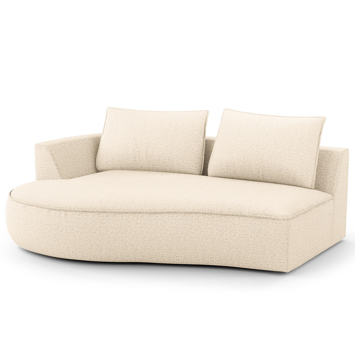 OTTOMANE - modular - Champagner/Schwarz, Kunststoff/Textil (196/82/146cm) - home24