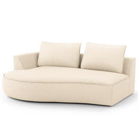 OTTOMANE - modular - Champagner/Schwarz, Kunststoff/Textil (196/82/146cm) - home24