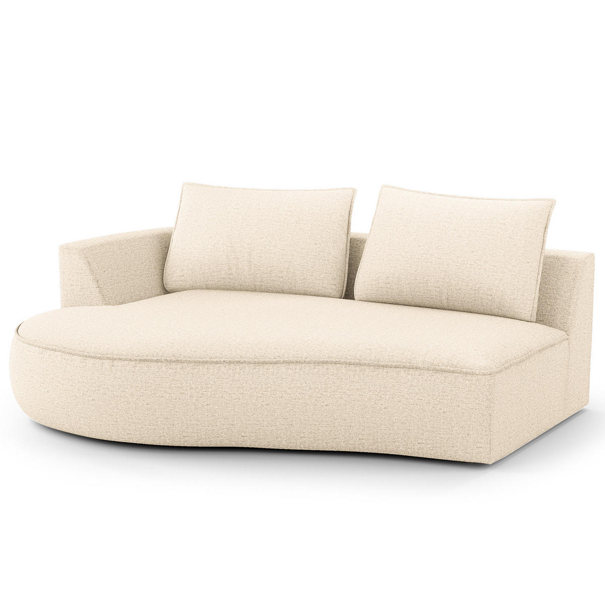 OTTOMANE - modular - Champagner/Schwarz, Kunststoff/Textil (196/82/146cm) - home24