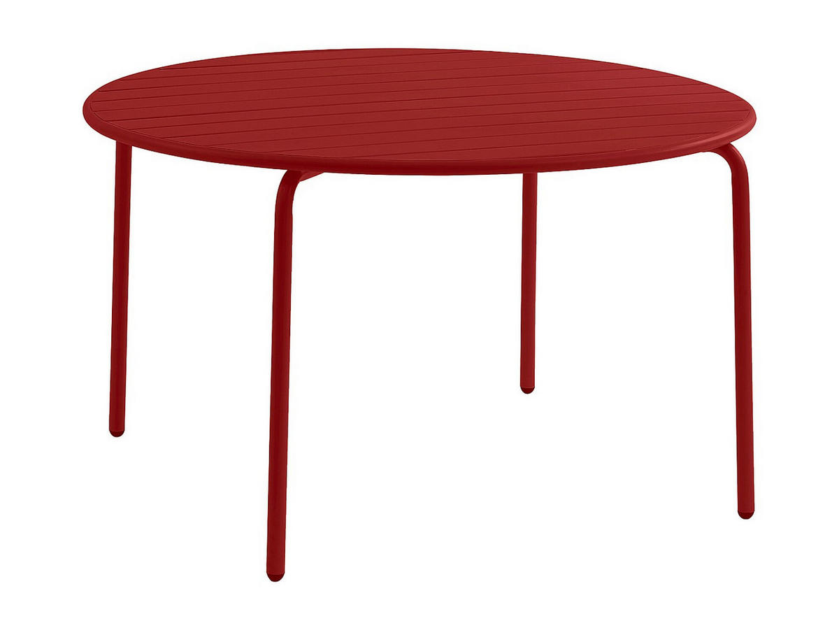 GARTENTISCH rund D.110 cm - Metall - Rot - MIRMANDE von MYLIA - Rot, Metall (110/110/74cm) - Vente-Unique
