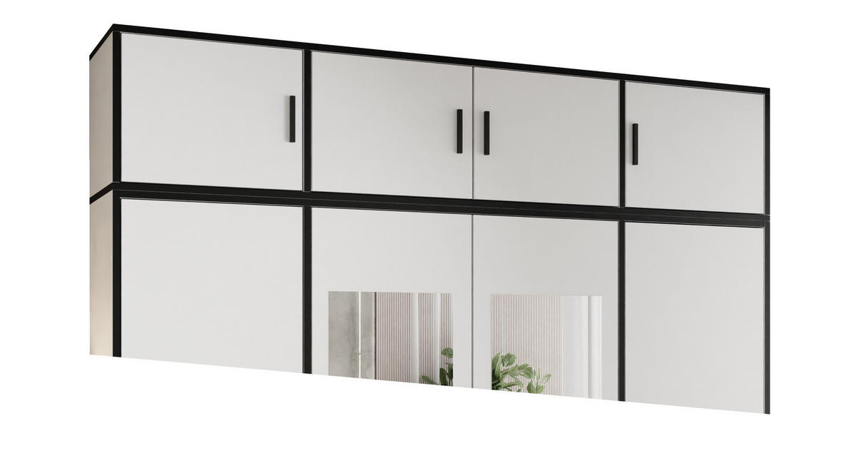 DREHTÜRENSCHRANK ROJ MIT AUFSATZ 4D weiß - Weiß, Holzwerkstoff (207/247/39cm) - Kier Furniture