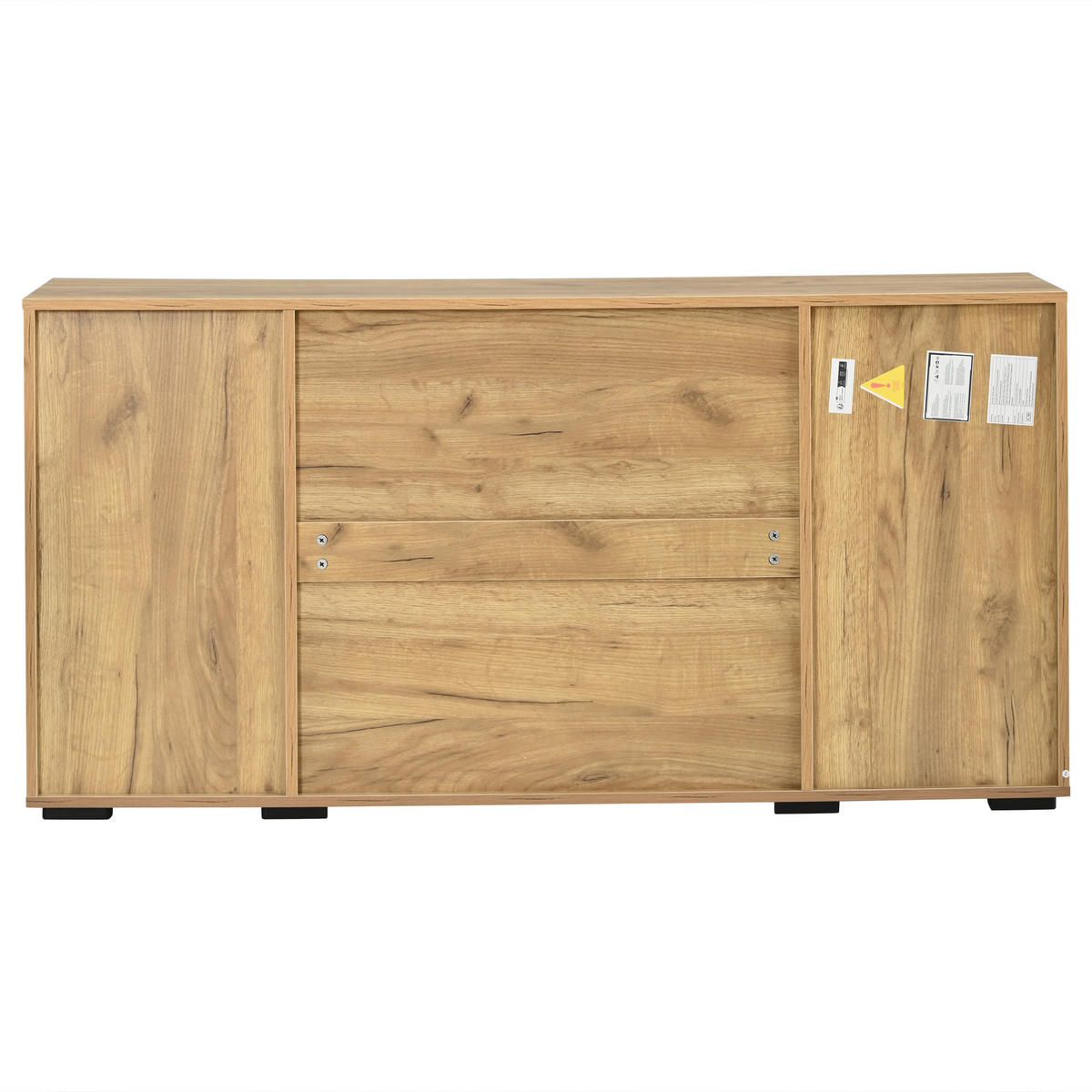 SIDEBOARD 140x35x70cm Eiche Schwarz mit 4 Schubladen - Schwarz, Holzwerkstoff (140/70/35cm) - FLIEKS