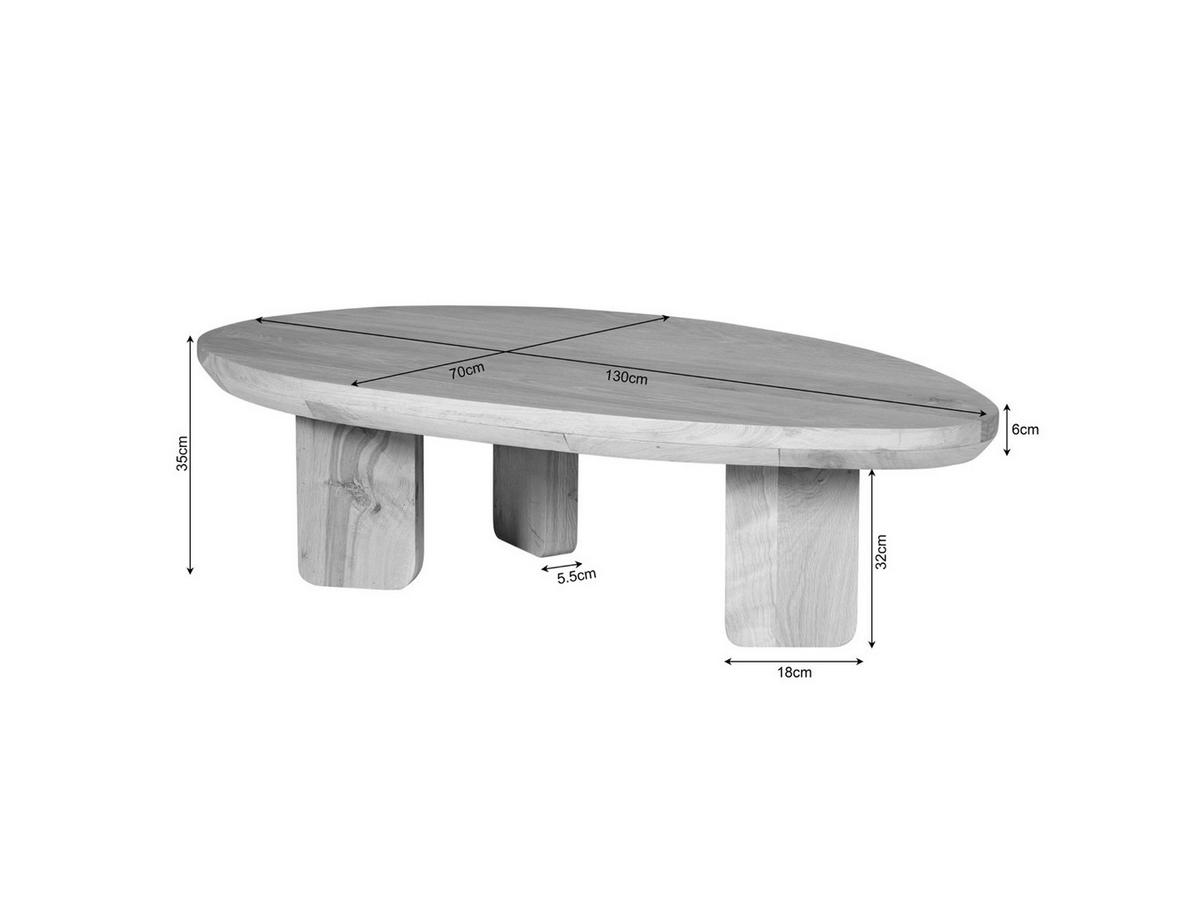 COUCHTISCH Zillah Eiche Braun Braun - Braun, Holz (70/130/35cm)