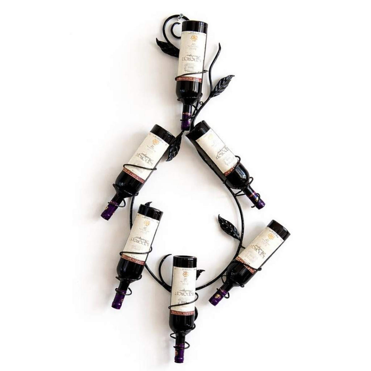 WEINREGAL "Natura" 100cm aus Metall Flaschenständer Wandregal - Schwarz, Metall (45/100/10cm) - DanDiBo