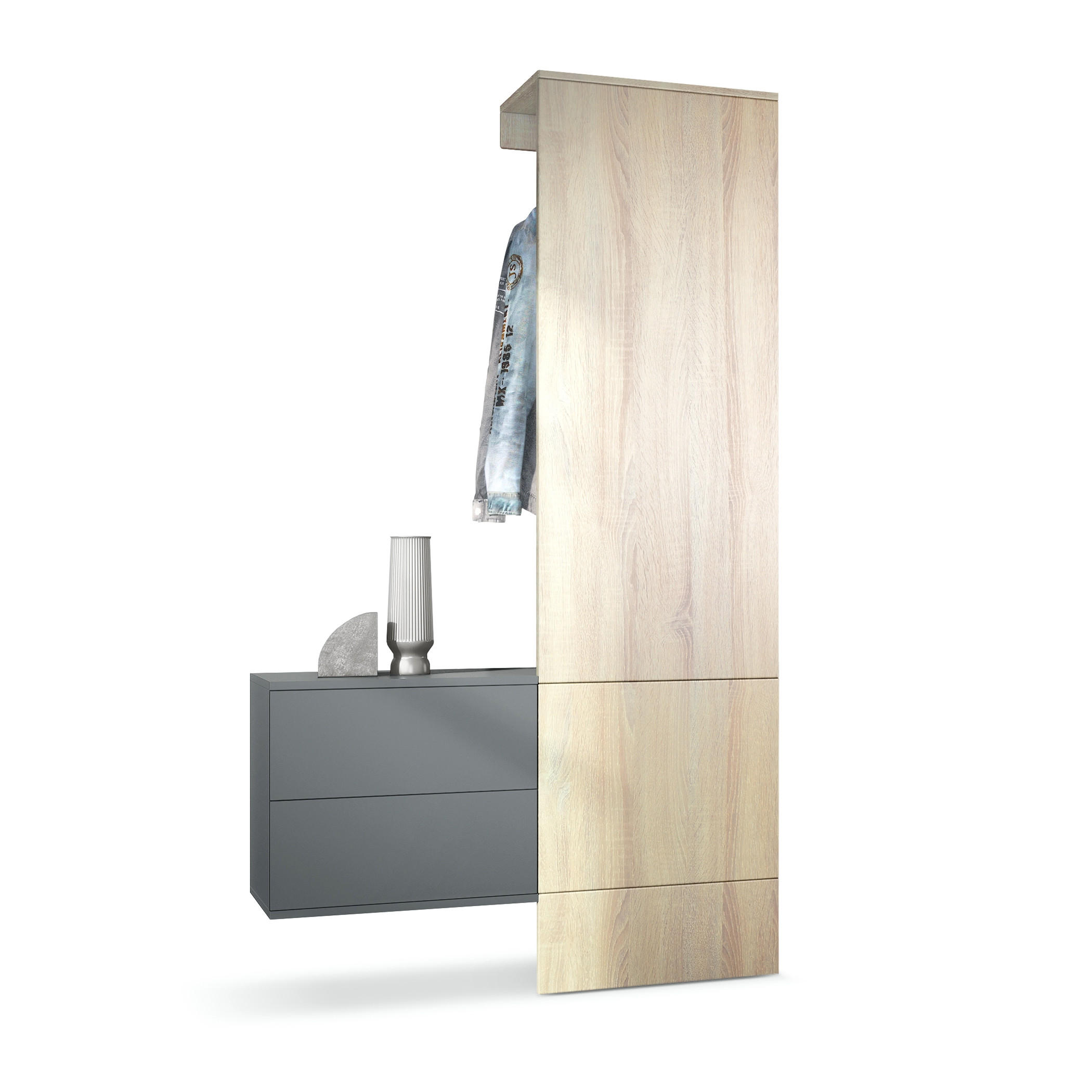Vladon Garderobe Eiche San Remo 105x193x35 cm