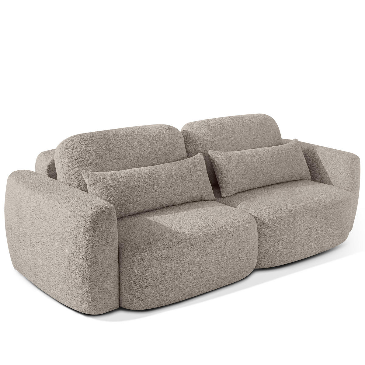 SITZGARNITUR ELOSA - Grau, Holz/Textil (245/85/115cm) - KONSIMO®