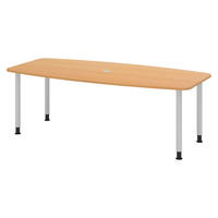 KONFERENZTISCH klein KT22 103/220/74 cm in Buchefarben/Füße in Silberfarben - Buchefarben/Silberfarben, Holzwerkstoff (103/220/74cm) - bümö