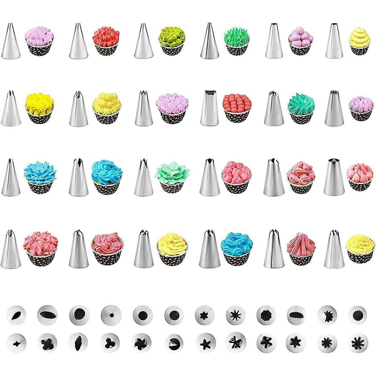 SPRITZBEUTEL Set 34-teilig Edelstahl Torten Zubehör - Multicolor, Metall (16/4/21cm)