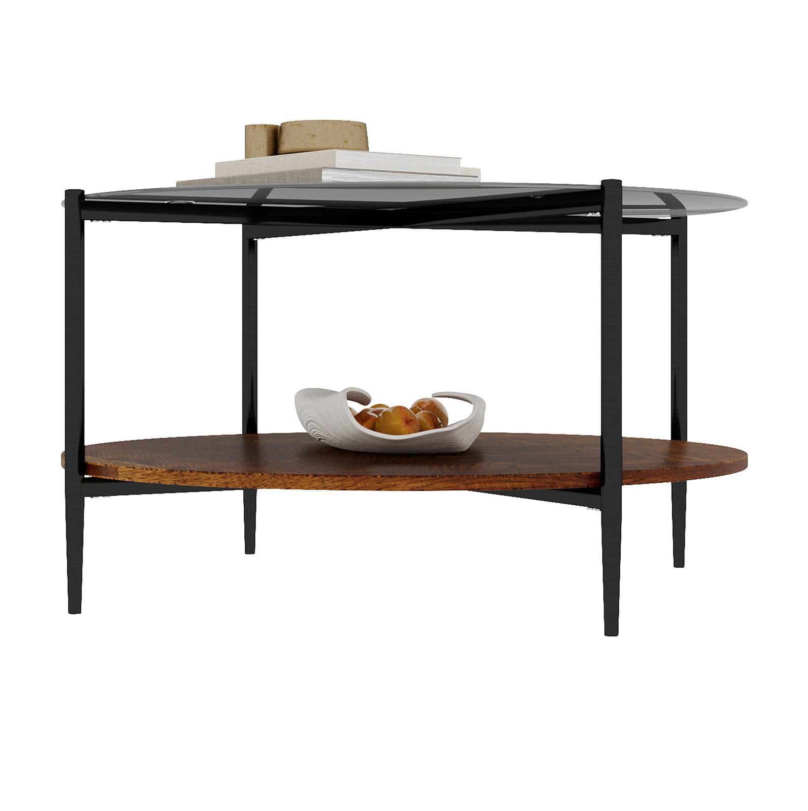 Okwish Couchtisch Schwarz 82x45x82 cm