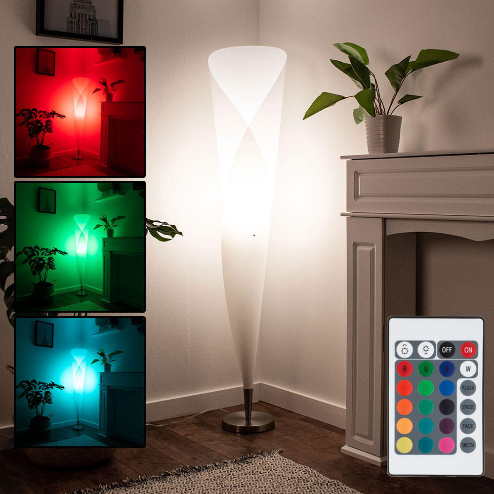 LED STEHLEUCHTE Metall Weiß dimmbar - Weiß, Metall (30/30/146cm) - Globo Lighting