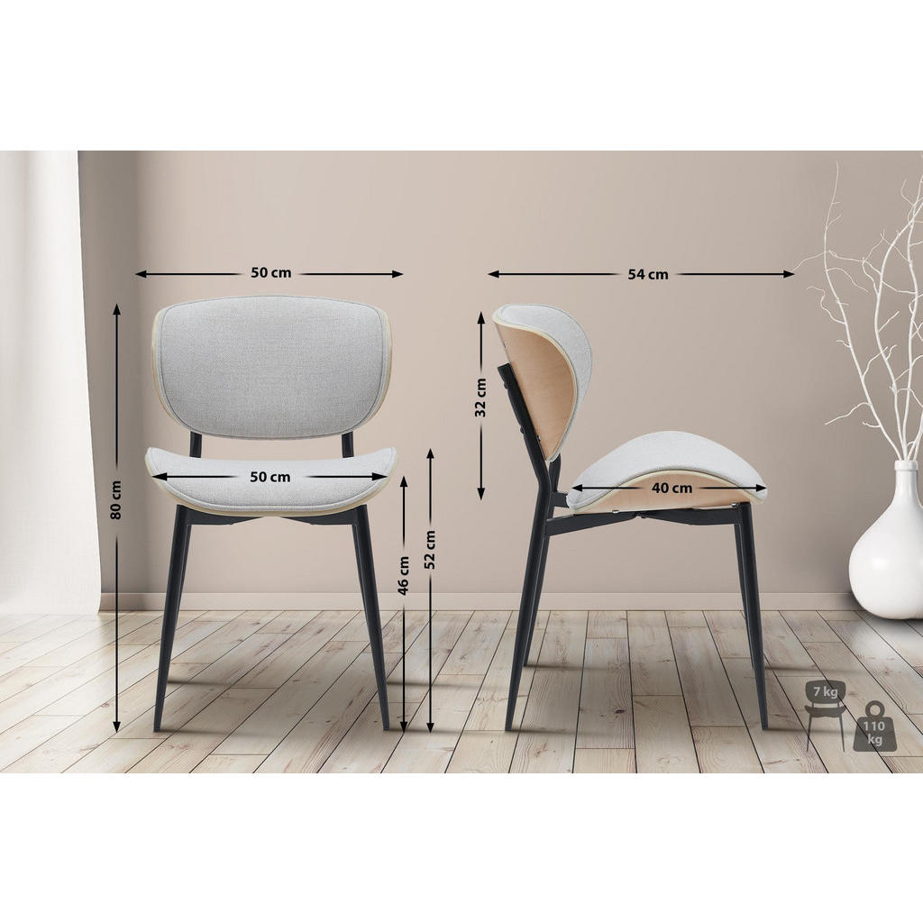 Thumbnail - CLP Stuhl, Creme, Eukalyptusholz, Textil, 50x80x54 cm, Esszimmer, Stühle, Esszimmerstühle, Vierfußstühle