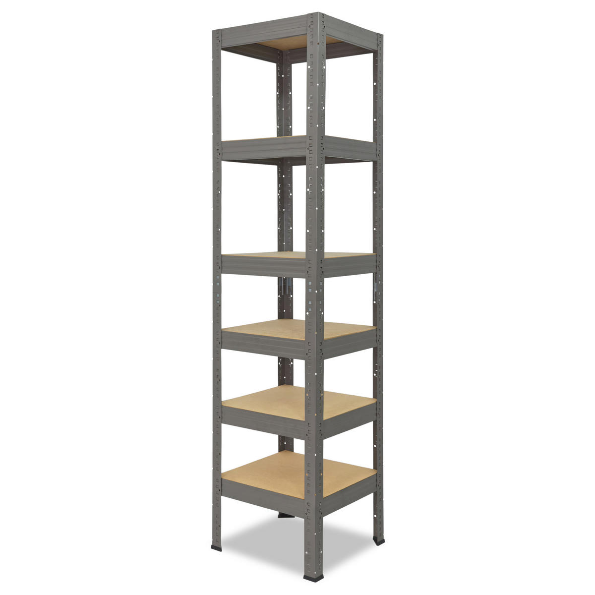 SCHWERLASTREGAL PRO 200x60x60 cm in grau mit 6 Böden und 166 kg Traglast pro Boden - Grau, Metall (60/200/60cm) - shelfplaza