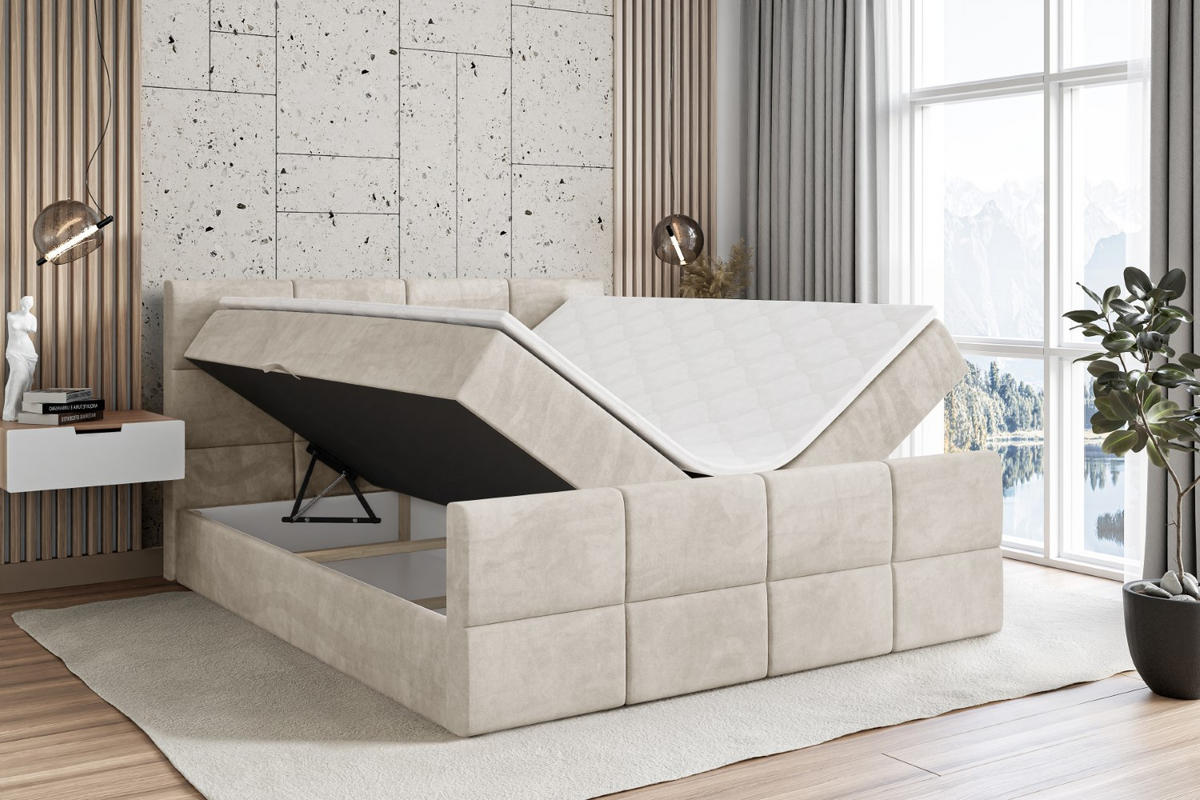 BOXBETT ARDENI-Z - 120x200 cm - H3 - Ecru - Ecru, Holzwerkstoff (120/200cm) - ALTDECOR